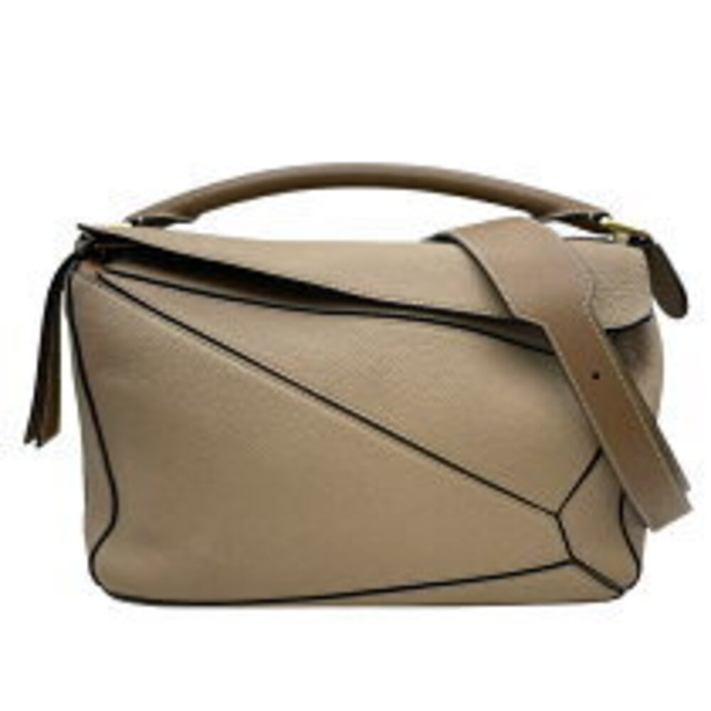 LOEWE Puzzle Bag Beige Tan Hardware Leather Shoulder